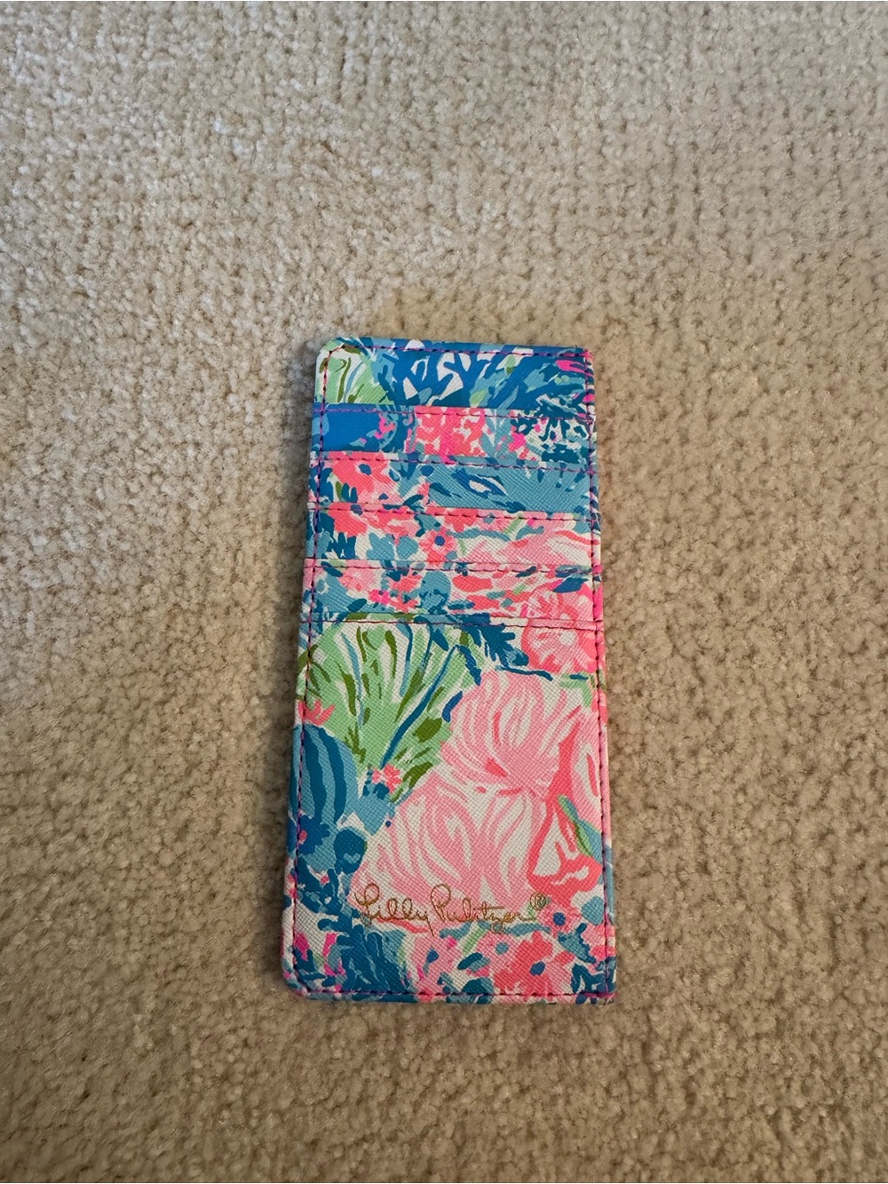 Lilly Pulitzer Pink Floral Phone Card Holder